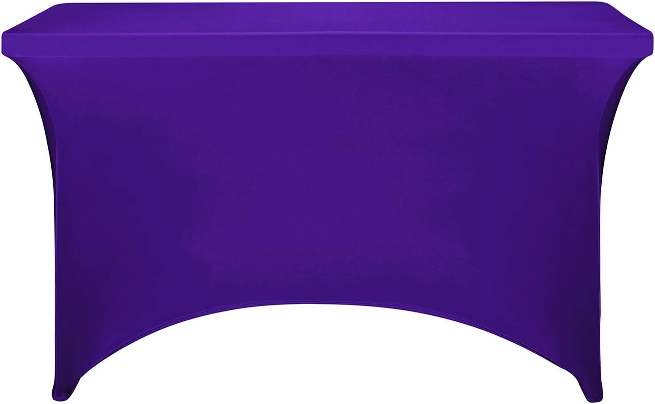 LZY Spandex Fitted Stretch Table Cover for 4ft or 6ft or 8ft Folding Table, Rectangular Cocktail Tablecloth, Perfect for Party or Banquet