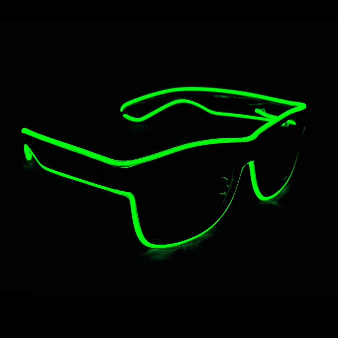 Aquat Light up EL Wire Neon Rave Glasses Glow LED Sunglasses Costumes For Party, EDM, Halloween, Wired with Battery Power