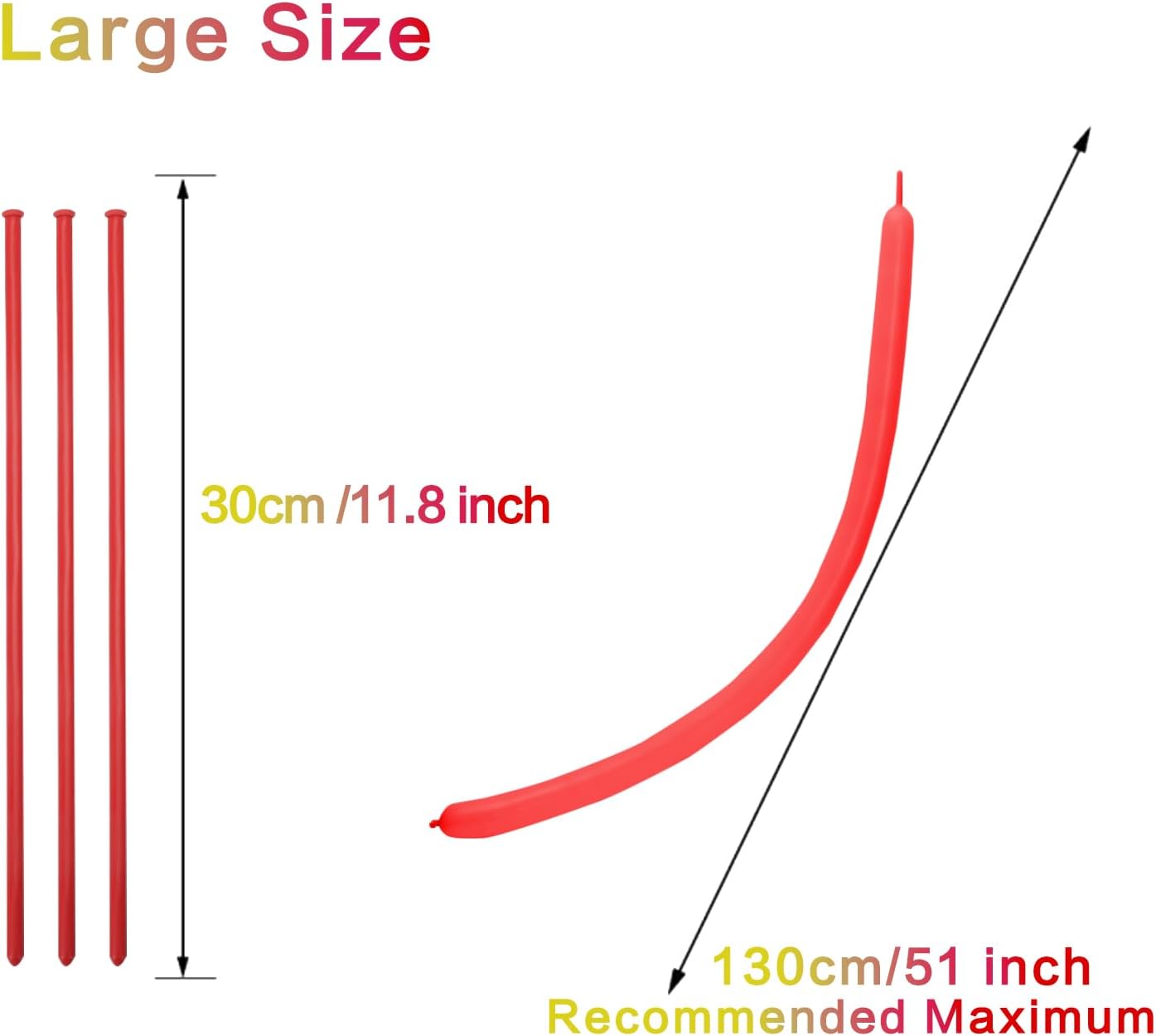 100PCS 260q Long Skinny Balloons Rainbow Twisting Animal Assorted Color Thickening Latex Modeling Magic Balloons for Balloon Garland DIY Birthday Weddings Christmas Party Decorations