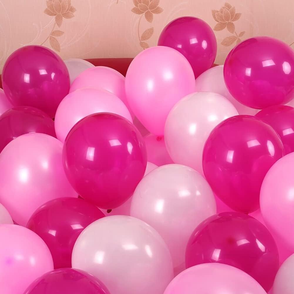 300 Pack Hot Pink Light Pink and White Balloons 5 Inch Pink White and Rose Red Mini Latex Assorted Colors Small Balloon for Birthday Wedding Baby Shower Valentine's Day Party Decorations