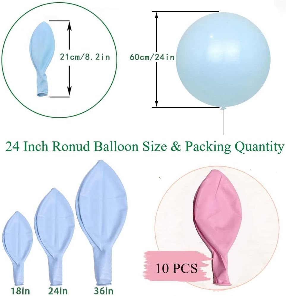 IN-JOOYAA 10Pcs 24 Inch Balloons Light Pink Giant Round Balloons Large Balloon For Wedding Baby Shower Birthday Party Decorations