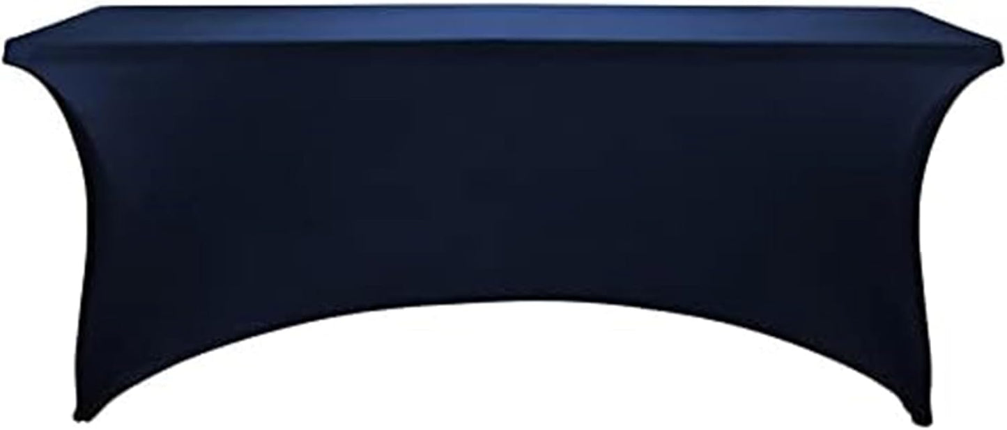 FORLIFE 6Pack Spandex Table Covers 6ft，Fitted Tablecloth for 6ft Rectangular Tables, Stretch Patio Table Covers, Universal Spandex Table Cover for Wedding, Banquet, Party - Navy