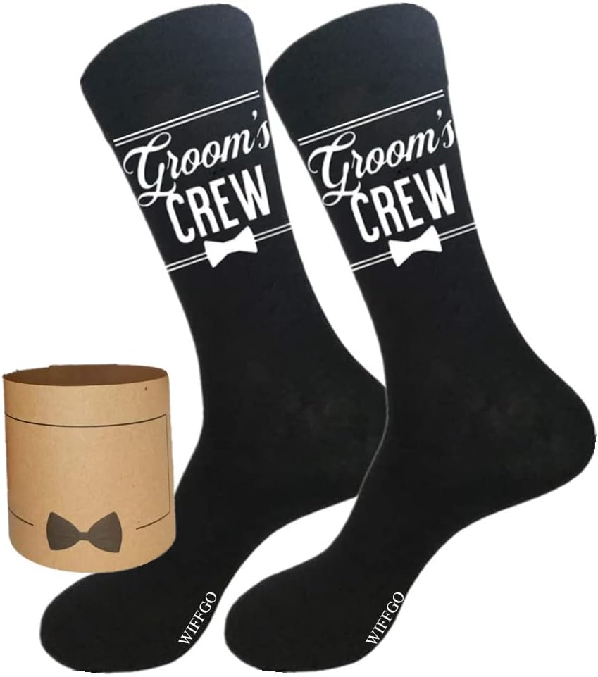 Groomsman Gifts For Men Wedding Gifts Novelty Socks Funny Proposal Gifts Groom Bestman 100% Cotton Crew Socks