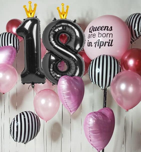 Black 8 Balloon, 40 Inch Number Balloon, Black Birthday Decorations, 8 18 28 38 48 80 Birthday Balloons, 8th Black Party Supplies, Number 8 Balloon.