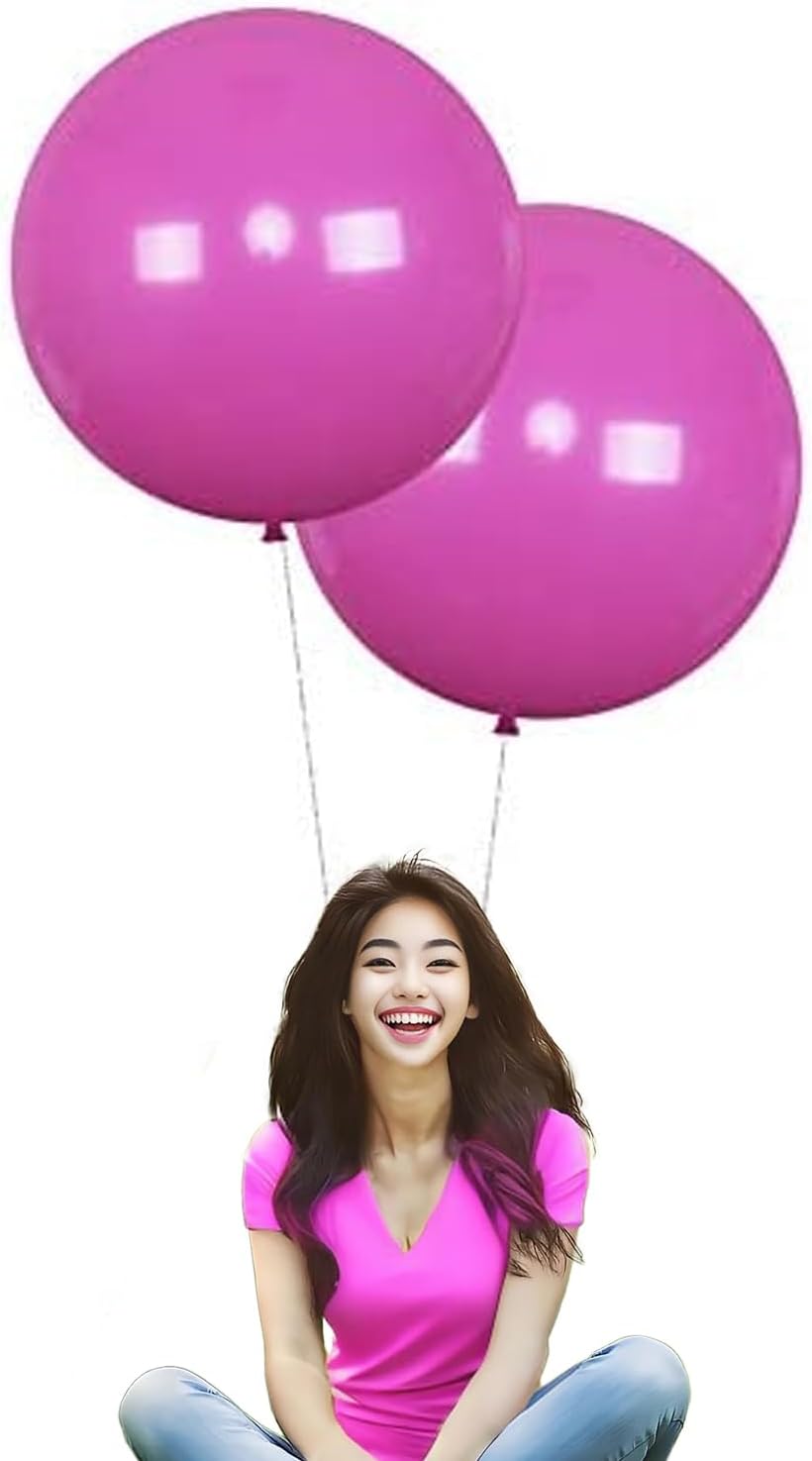 IN-JOOYAA 10Pcs 24 Inch Balloons Hot Pink Giant Round Balloons Large Balloon For Wedding Baby Shower Birthday Party Decorations