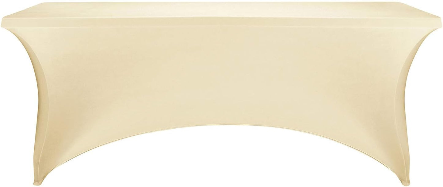 LZY Spandex Fitted Stretch Table Cover for 6 ft or 4ft or 8ft Folding Table, Rectangular Cocktail Tablecloth, Perfect for Party or Banquet