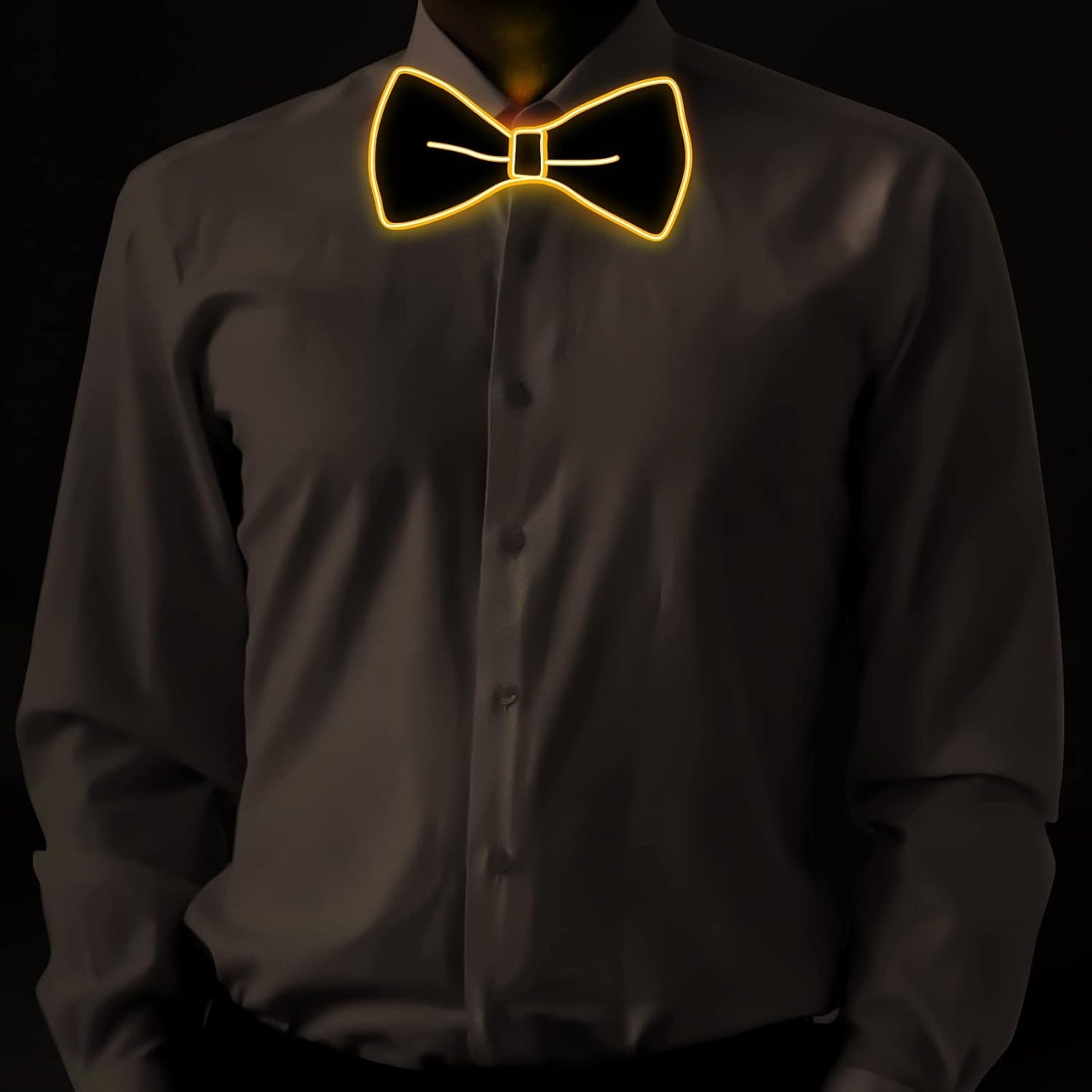 Ainiv Light Up Neckties Bowties Suspenders LED Party Supplies Glow in the Dark Adjustable for Women and Men Parties