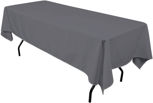 Gee Di Moda Rectangle Tablecloth - 60 x 126" Inch - Charcoal Rectangular Table Cloth for 8 Foot Table in Washable Polyester - Great for Buffet Table, Parties, Holiday Dinner, Wedding & More