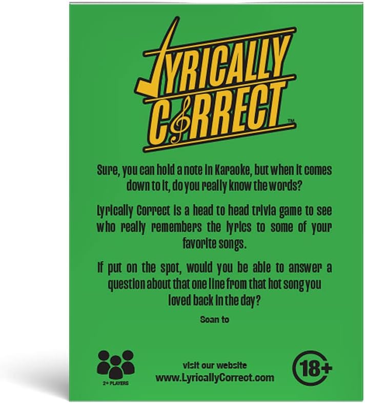 Lyrically Correct '60s & '70s Music Trivia Card Game - Oldies but Goodies Edition - Finish The Lyrics Challenge, Fun for Adults, Party or Family Night