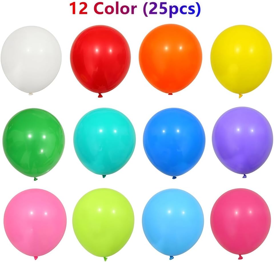 25 Pack 36 Inch Giant Balloons Latex Large Assorted Color Rainbow Big Balloon 12 Kinds Colorful for Birthday Wedding Baby Shower Anniversaries Store Party Decorations