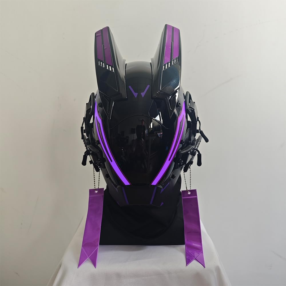 KYEDAY Punk Mask for Men,LED Mask for Women,Futuristic Punk Techwear, Cosplay Halloween Fit Party Music Festival Accessories