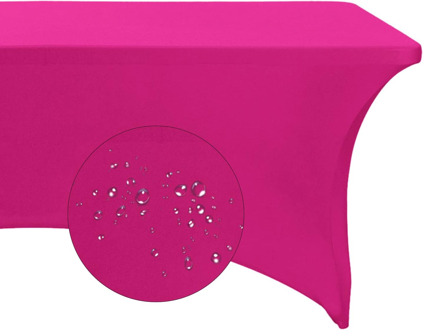 Spandex 8ft Waterproof Table Cover for Party,Wedding, Banquet, and Events(Fuchsia)