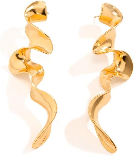 Irregular WaterDrop Earrings Melted Liquid Asymmetrical Drop Earrings for Women Embrace Minimalist Statement Earrings Jewelry