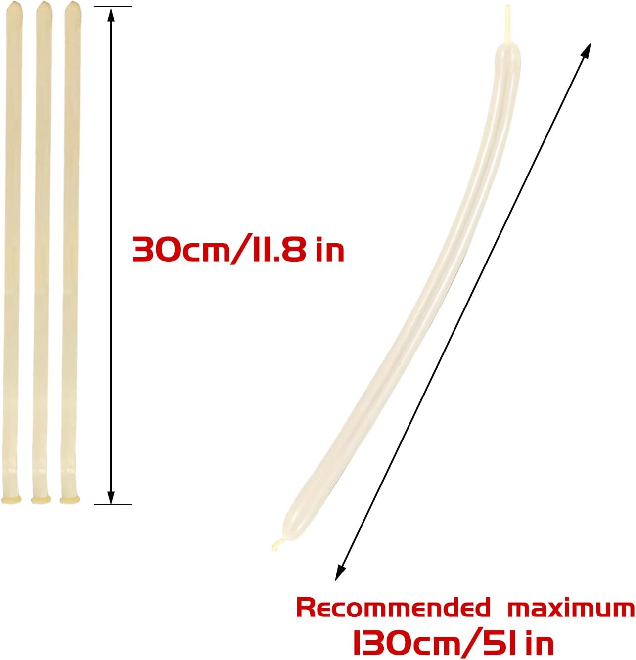 KAWKALSH 260 Clear Long Balloons for Animals, Thickening Skinny Latex Twisting for Arch Modeling Magic Clown Birthday Wedding Party Decorations 100pcs