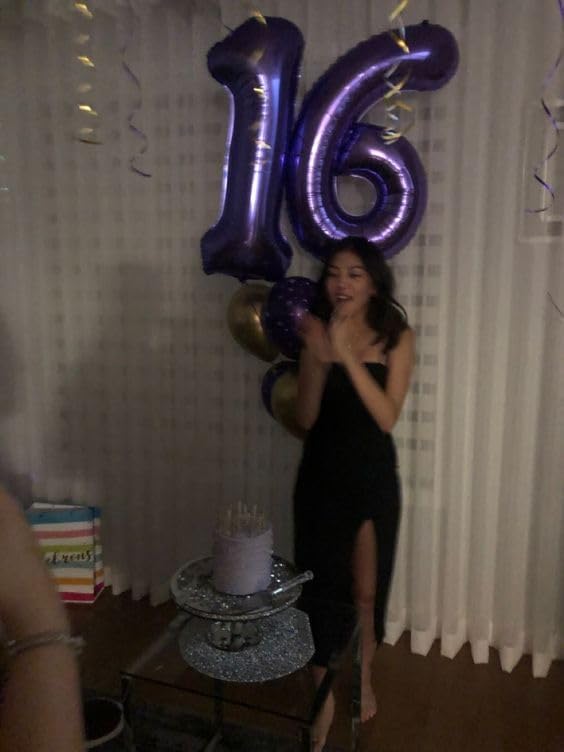 Purple Number 12 Balloon 40 inch, 12 Number Balloons, 12th Purple Birthday Decorations, 12 Year Old Girls Boys Party Supplies