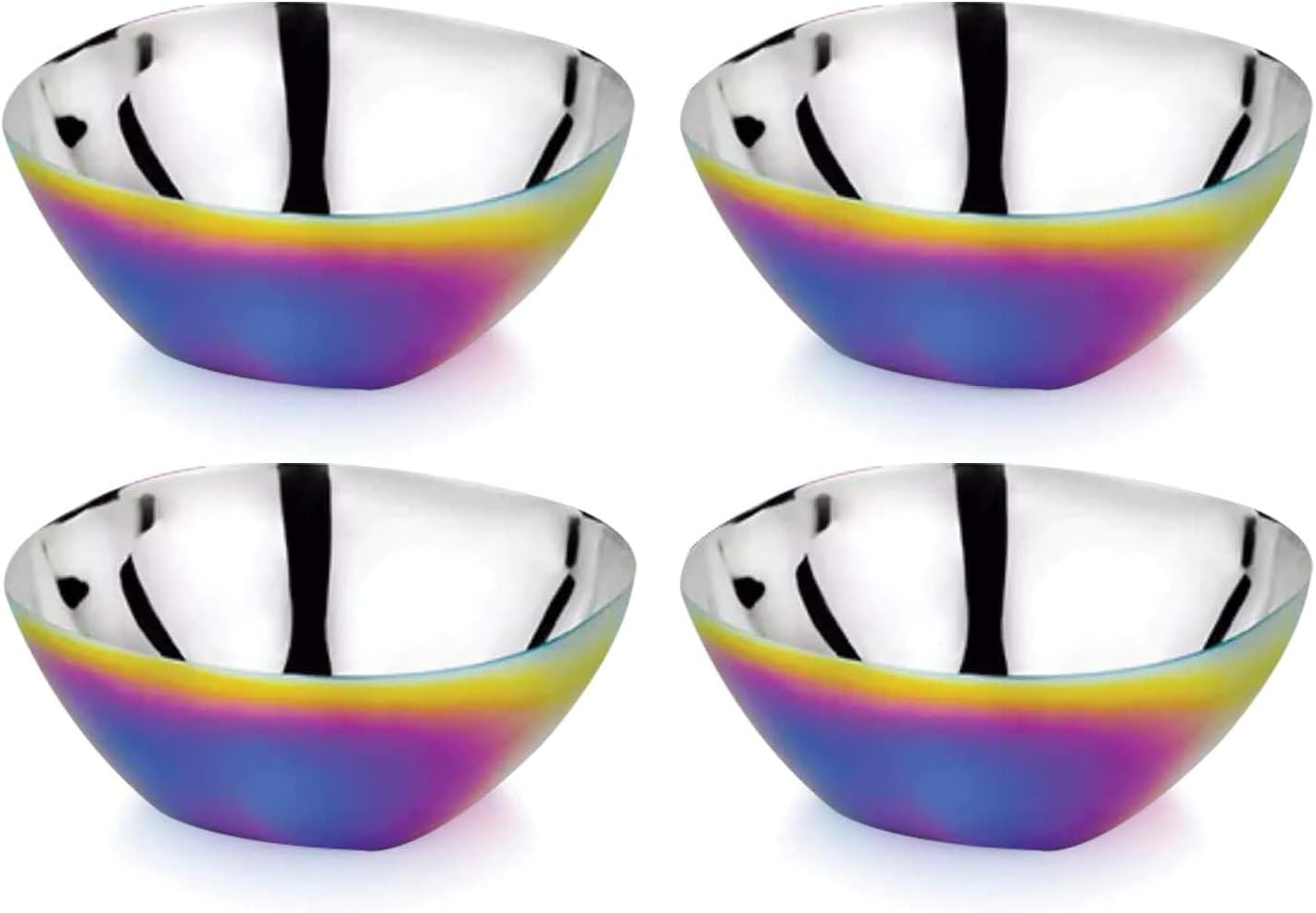 Ahimsa Stainless Steel Bowls for Kids | Non Toxic, Pediatrician Designed Toddler Bowls 12oz | Durable Metal Kids Bowl, Easy to Clean, Dishwasher Safe | Set of 4 Fun Rainbow