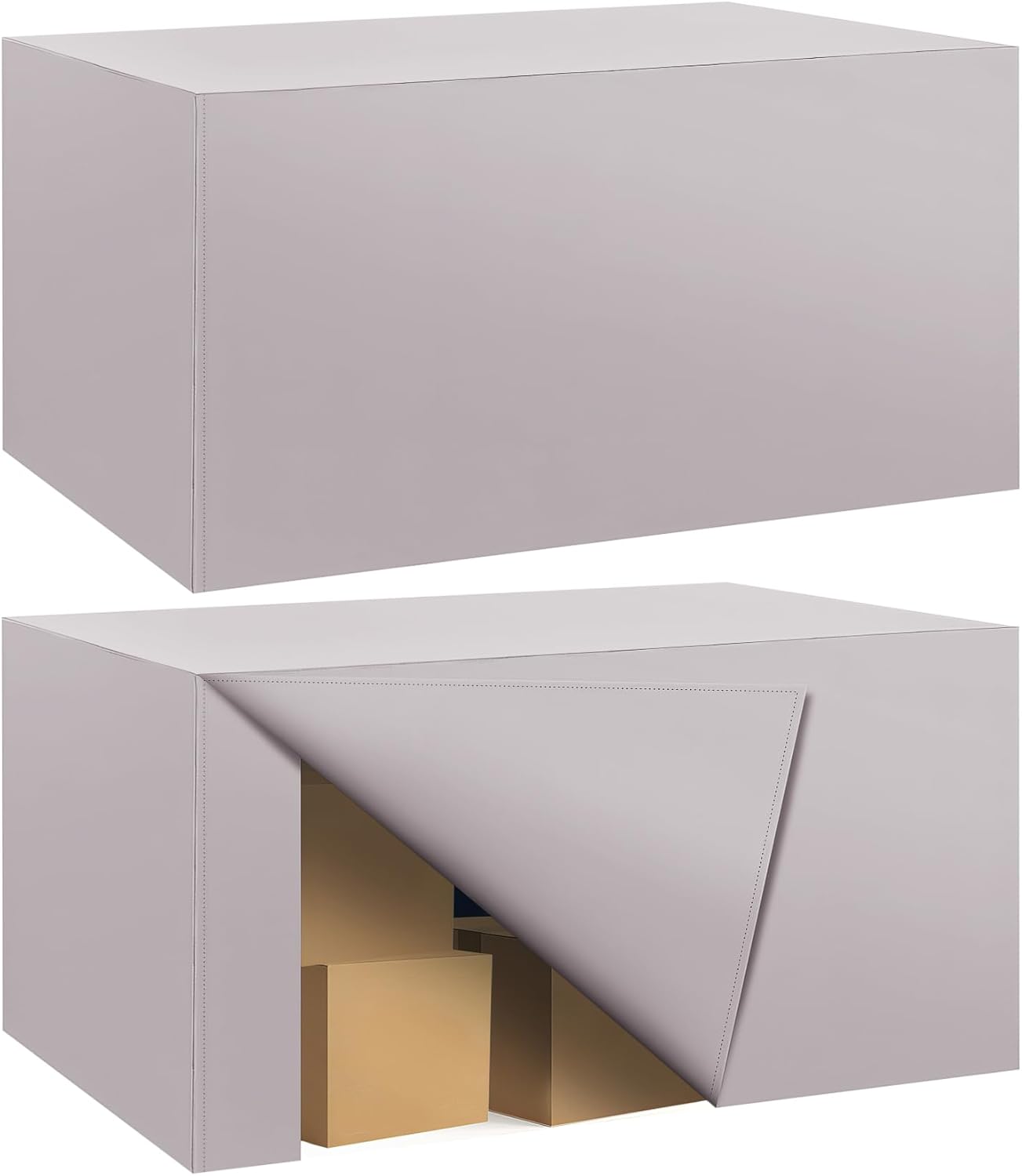 Ascoza 2 Pack Fitted Tablecloth for 4 Foot Rectangle 48 x 24 Inch Silver Table Covers Water Resistant Polyester Cloth for Folding, Parties,Display, Trade Show (Silver)