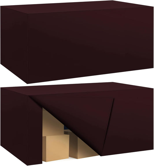 Ascoza 2 Pack Fitted Tablecloth for 6 Foot Rectangle 72 x 30 Inch Eggplant Table Covers Water Resistant Polyester Cloth for Folding, Parties,Display, Trade Show (Eggplant)