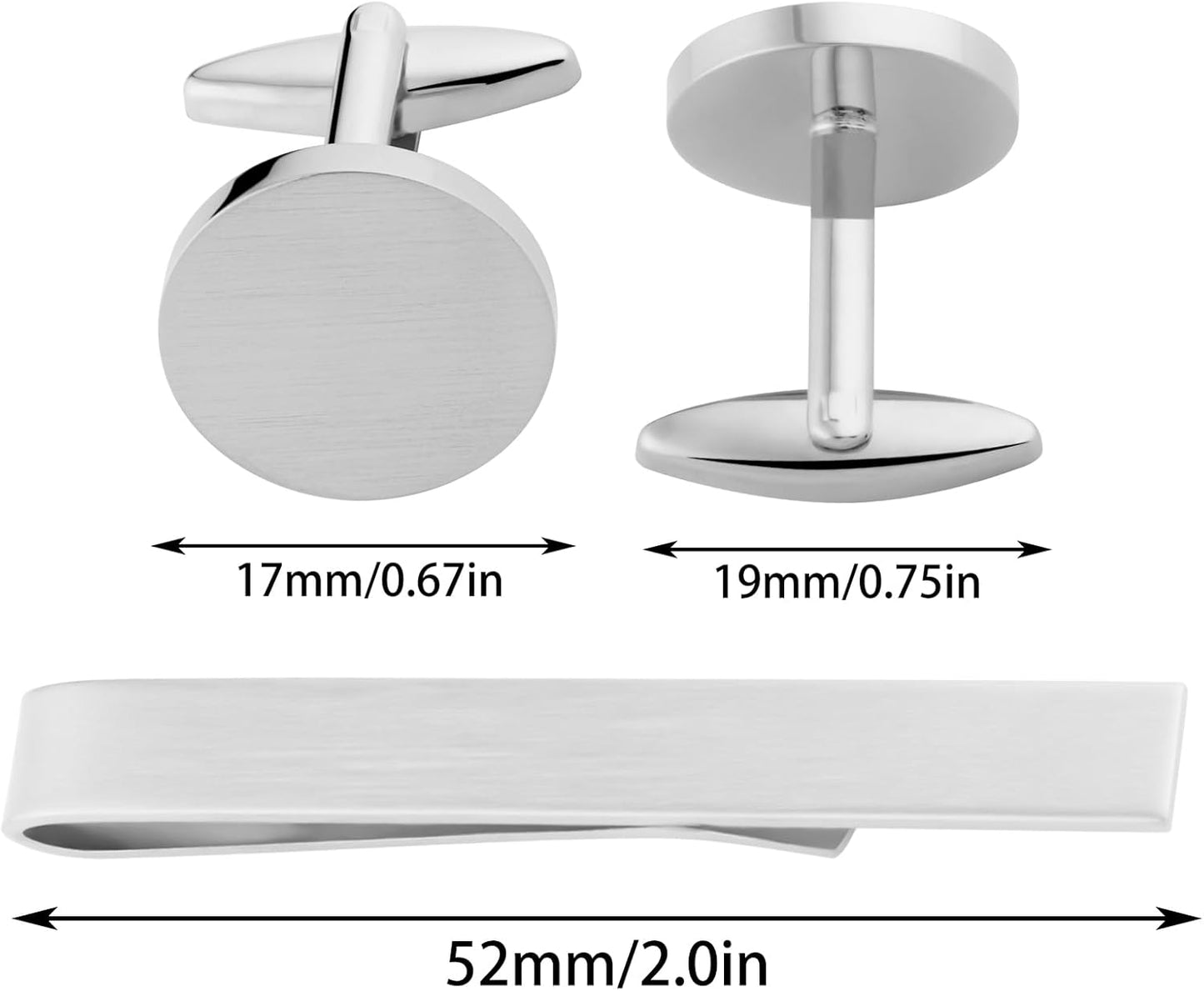 GWD Cufflinks and Tie Clip Set for Men Personalized Cuff Links Business Wedding Father's Day Gift