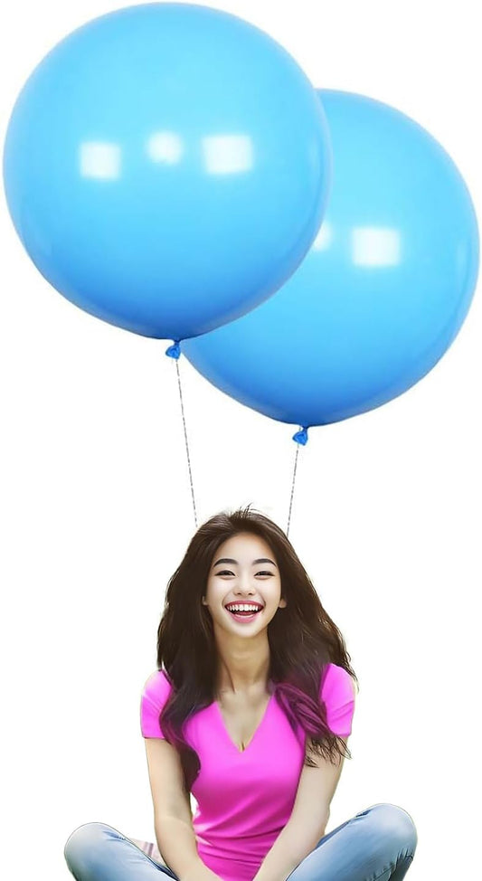 IN-JOOYAA 10Pcs 24 Inch Balloons Light Blue Giant Round Balloons Large Balloon For Wedding Baby Shower Birthday Party Decorations