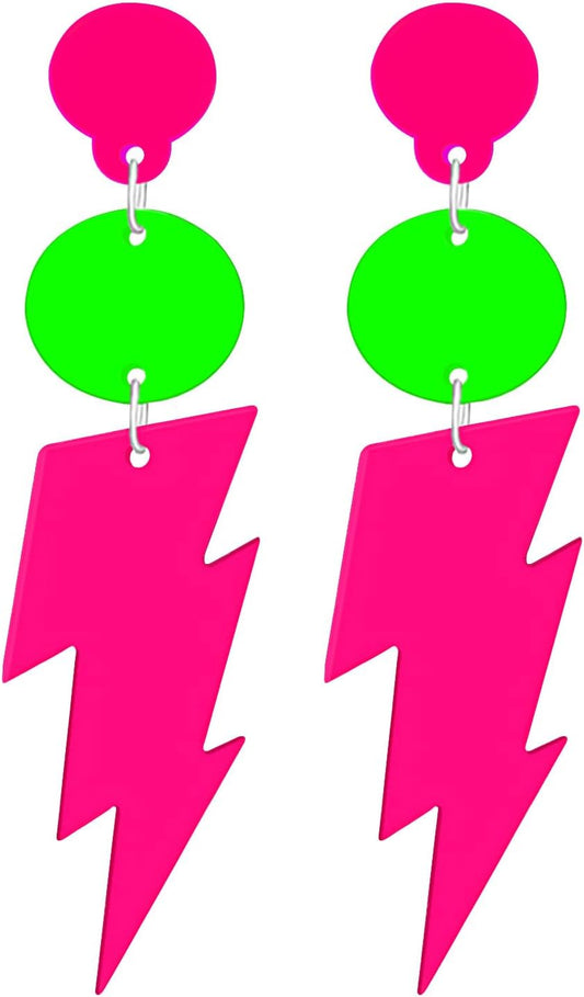 80s 90s Retro Cassette Tape Neon Earrings for Women Acrylic Radio Earring Set for 80s 90s Accessories Cosplay Party Jewelry Gifts