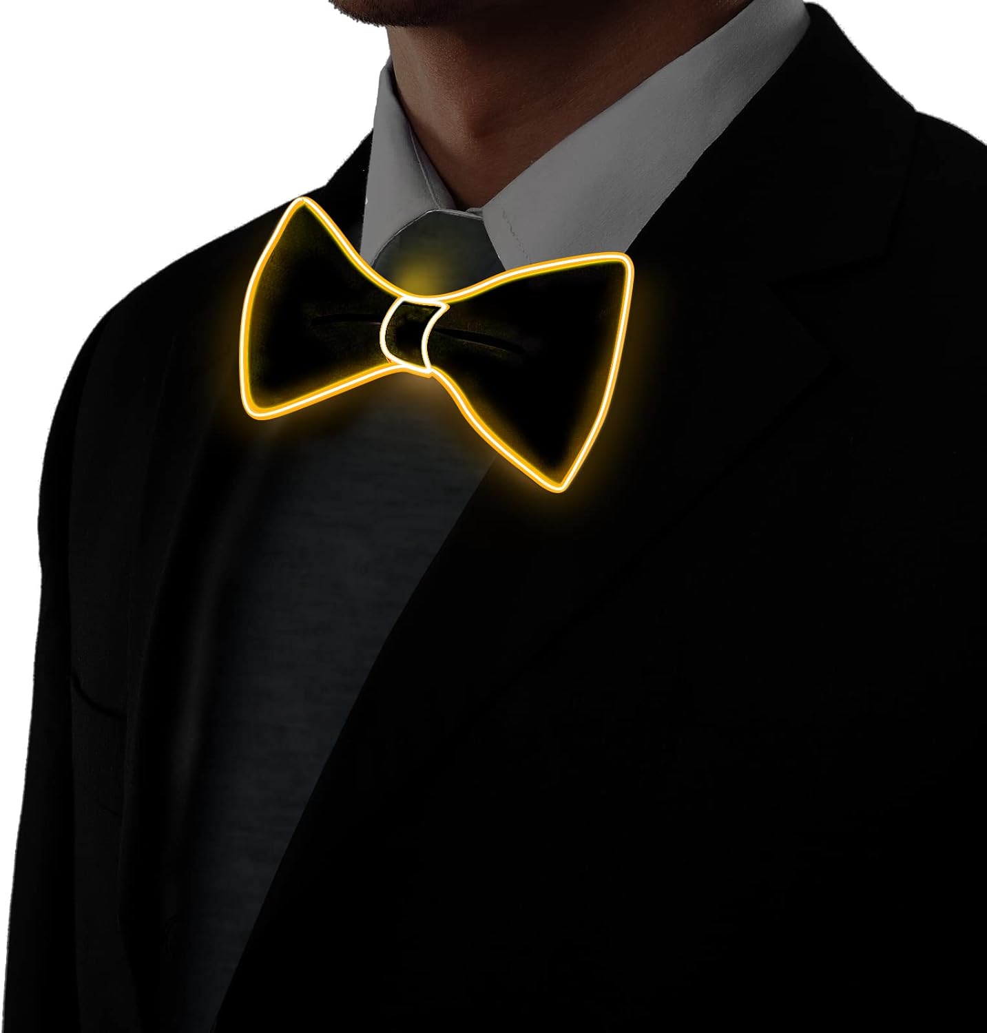 Ainiv Light Up Neckties Bowties Suspenders LED Party Supplies Glow in the Dark Adjustable for Women and Men Parties