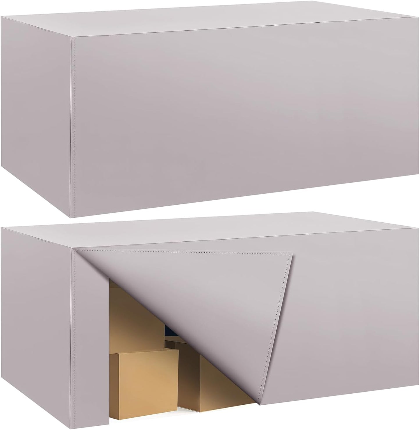 Ascoza 2 Pack Fitted Tablecloth for 8 Foot Rectangle 96 x 30 Inch Silver Table Covers Water Resistant Polyester Cloth for Folding, Parties,Display, Trade Show (Silver)