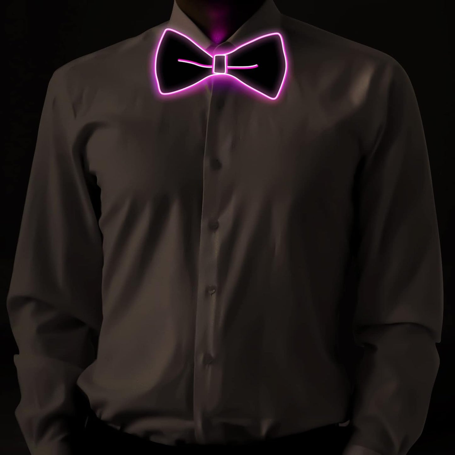 Ainiv Light Up Neckties Bowties Suspenders LED Party Supplies Glow in the Dark Adjustable for Women and Men Parties