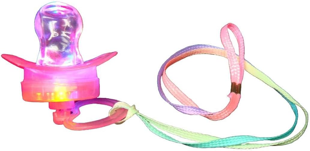 Flashing Panda LED Flashing Pacifier Binkie Raver Pendant Necklace