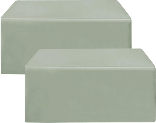 HolidayIdeas 2 Pack Fitted Tableclothes - 48 x 24 Inch - Rectangle Tablecloths for 4 Foot Tables, Polyester Fabric Table Covers for Parties, Holiday Dinner, Trade Show (Sage Green)