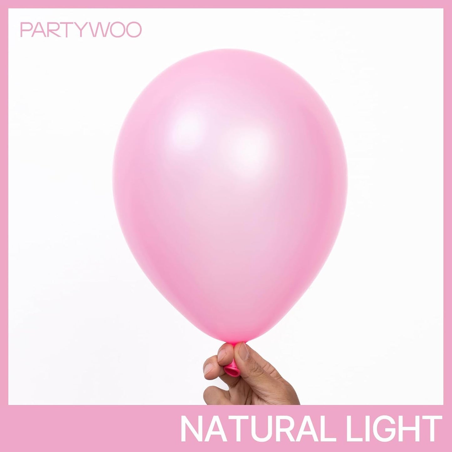 PartyWoo Pearl Pink Balloons 140pcs Different Sizes of 18 12 10 5 Inch Light Pastel Baby Pink Balloon Arch Kit Garland for Girl Baby Shower Princess Gender Reveal Birthday Party Decorations Pink-Z44