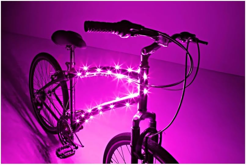 Brightz CosmicBrightz LED Bike Frame Rope Light - 6.5-Foot String Rope - Battery-Powered with On/Off Switch - Ultra Bright Color Keeps Your Ride Fun and Safe for Kids, Teens, & Adults