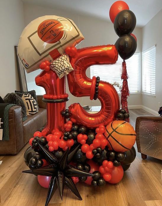 40 Inch Red 1 Balloon for First Birthday, Red One 1st Number Balloon Birthday Decorations for Red Party Supplies, Number 1 Balloon