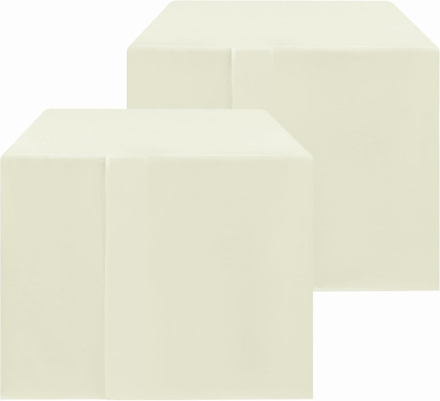 HolidayIdeas 2 Pack Square Fitted Table Covers - 34 x 34 Inch -Card Table Clothes Washable Tablecloth Protectors for Parties, Holiday Dinner, Trade Show, Vendor Stand, Butter Cream