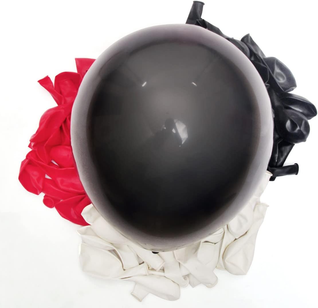 300 Pack Red Black White Balloons 100 of each of the 3 colors 12 inch Red White Black Latex Party Balloon Bulk for Various Party Events Decorations