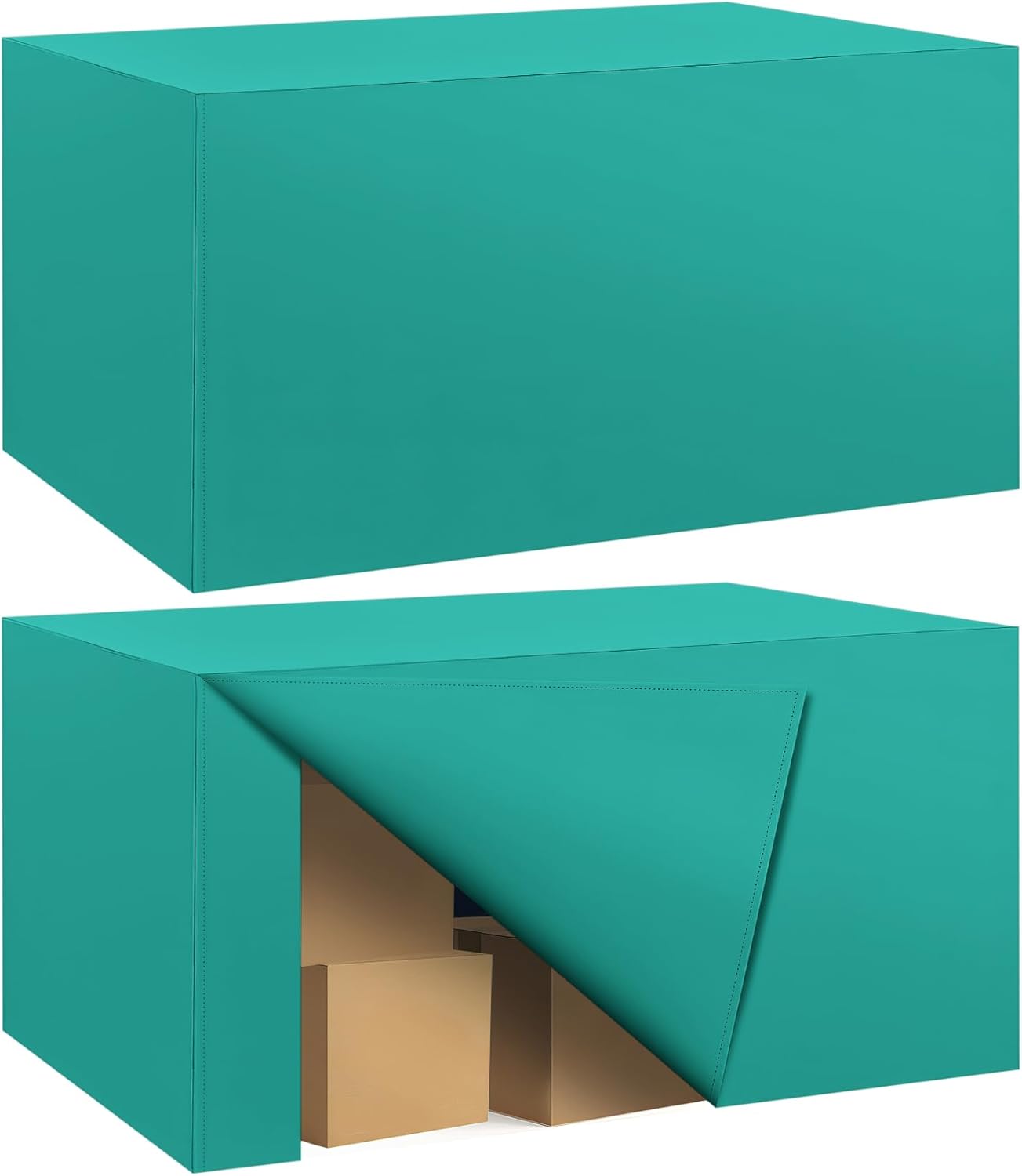 Ascoza 2 Pack Fitted Tablecloth for 4 Foot Rectangle 48 x 24 Inch Turquoise Table Covers Water Resistant Polyester Cloth for Folding, Parties,Display, Trade Show (Turquoise)