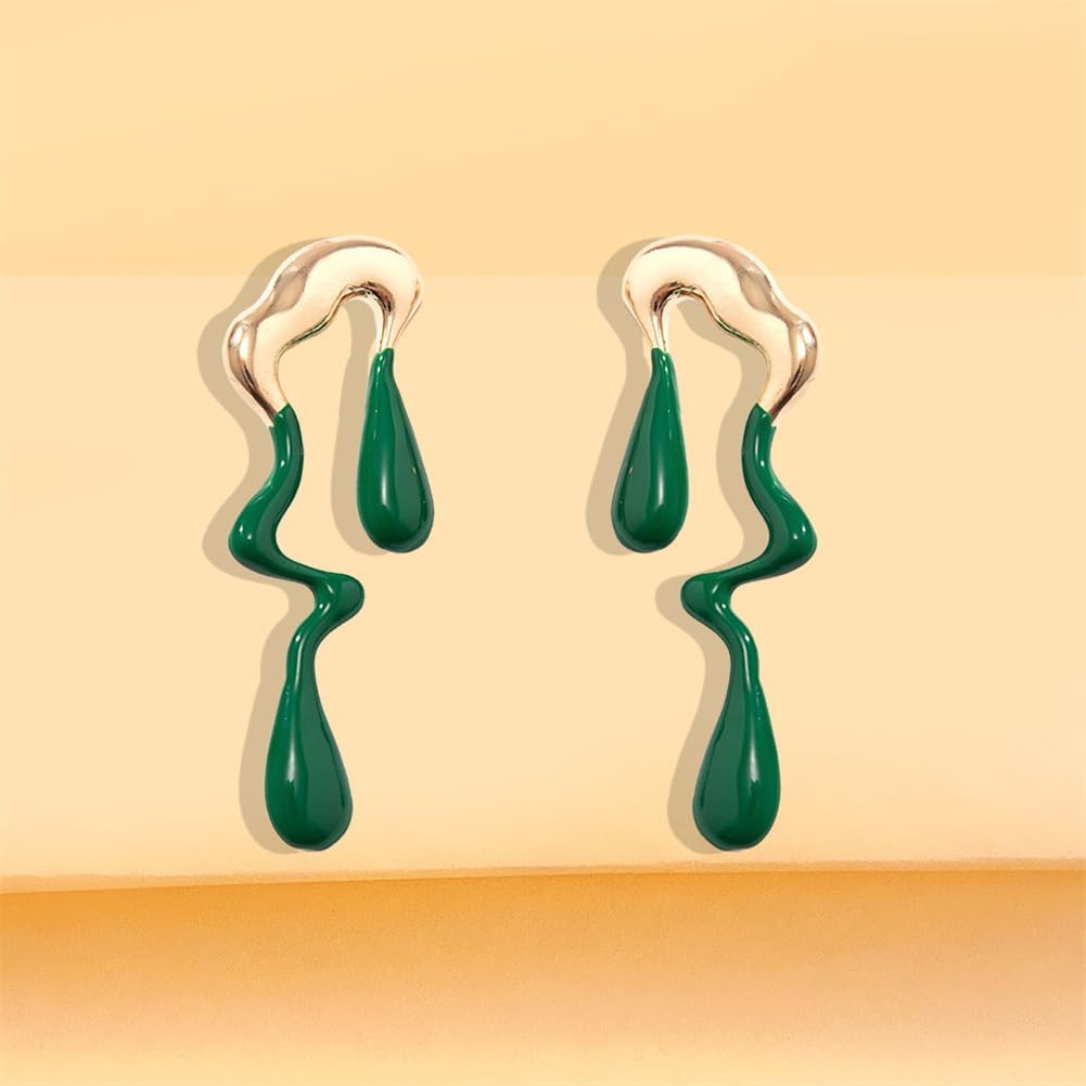 Irregular WaterDrop Earrings Melted Liquid Asymmetrical Drop Earrings for Women Embrace Minimalist Statement Earrings Jewelry