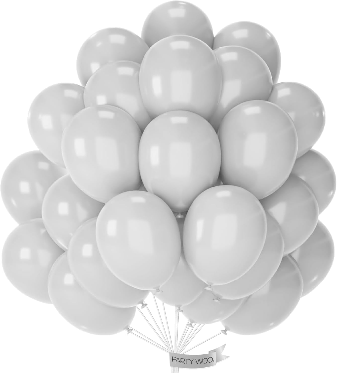 PartyWoo Gray Balloons 50 pcs 12 Inch Pastel Gray Latex Balloons for Graduation Wedding Baby Shower Bridal Shower Gender Reveal Anniversary Birthday Party Decorations Gray-Y76