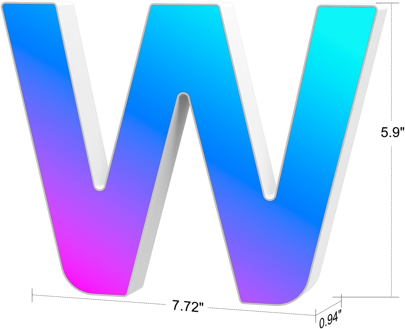 Light Up Letters Marquee Letter - Music Sync RGB Color Changing LED Lights Letter Logo Game Lights for Girls Women Party Birthday Christmas Valentine's Day Wall Desktop Decoration (MRGB-W)