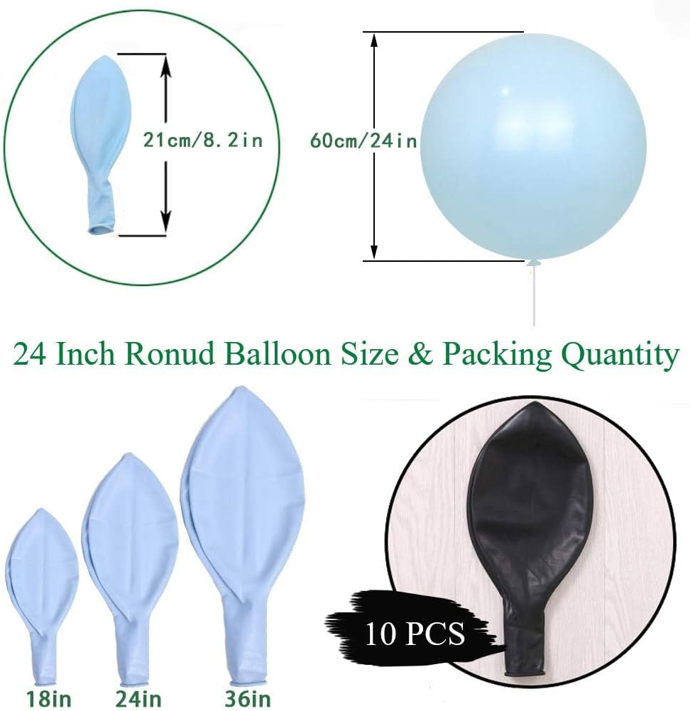 IN-JOOYAA 10Pcs 24 Inch Balloons Purple Giant Round Balloons Large Balloon For Wedding Baby Shower Birthday Party Decorations