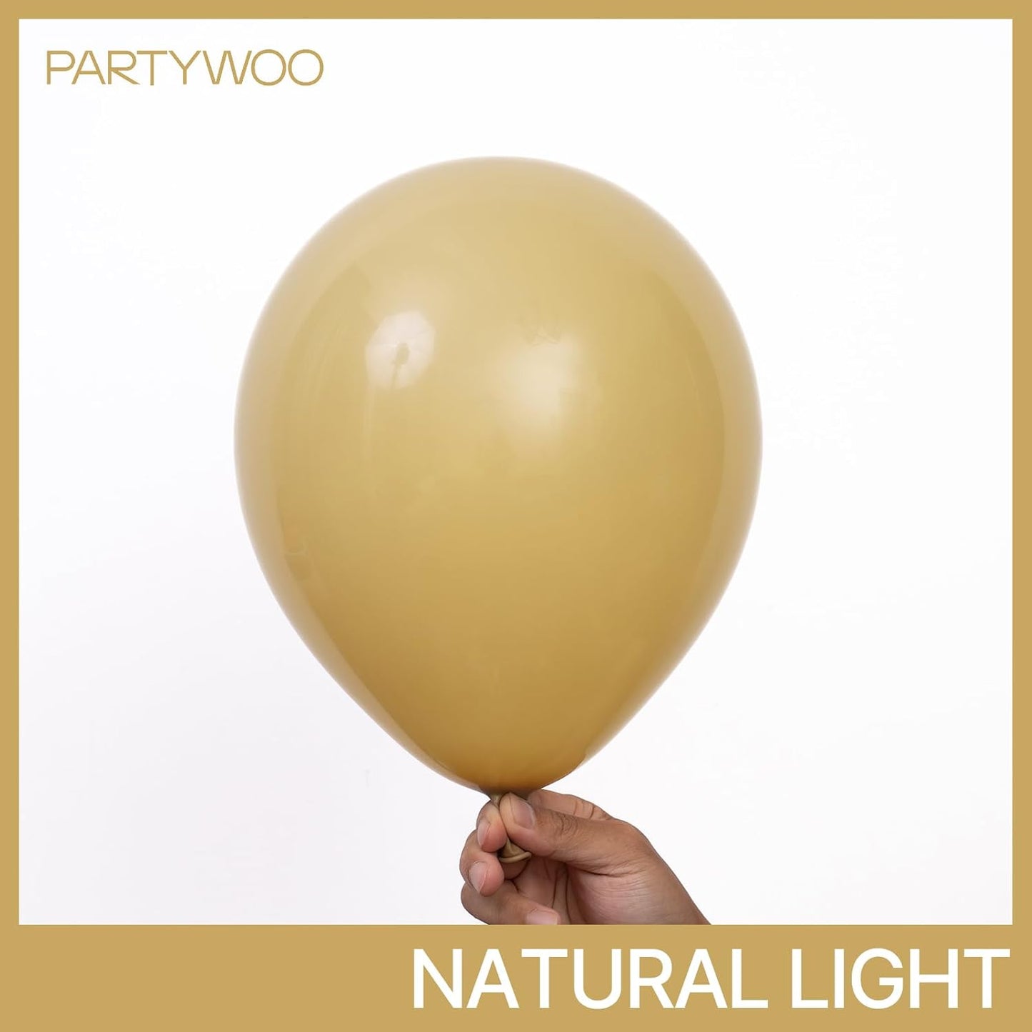 PartyWoo Tan Balloons 50 pcs 12 Inch Light Brown Neutral Boho Coffee Balloons for Wedding Baby Shower Gender Reveal Graduation Safari Woodland Birthday Party Decorations Tan-F19