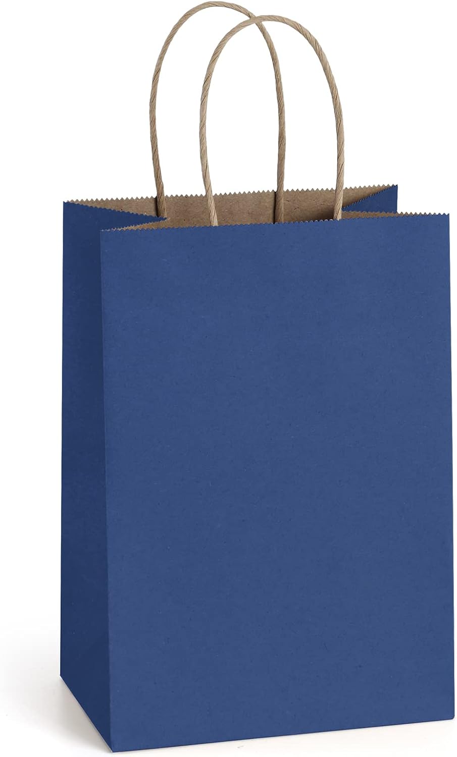 BagDream Small Gift Bags with Handles 50Pcs 5.25x3x8 Inches Kraft Paper Bags Bulk for Party Favor, Retail, Merchandise, Wedding, Gifts, Recyclable Navy Blue Paper Sacks