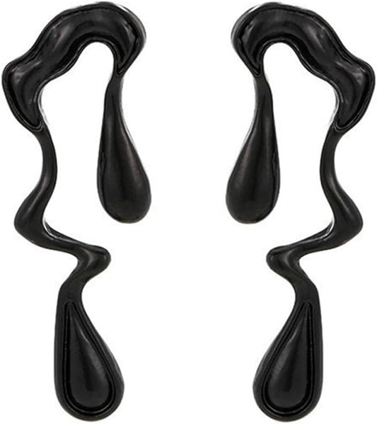 Irregular WaterDrop Earrings Melted Liquid Asymmetrical Drop Earrings for Women Embrace Minimalist Statement Earrings Jewelry