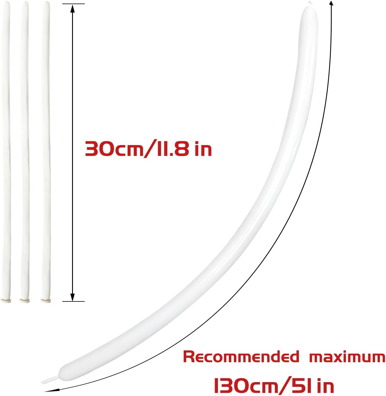 KAWKALSH 260 Balloons White Twisting Animal Balloon Thickening Latex Modeling Long Magic Balloon for Animal Model Skinny Clown Christmas Birthday Wedding Party Garland Decorations 100pcs