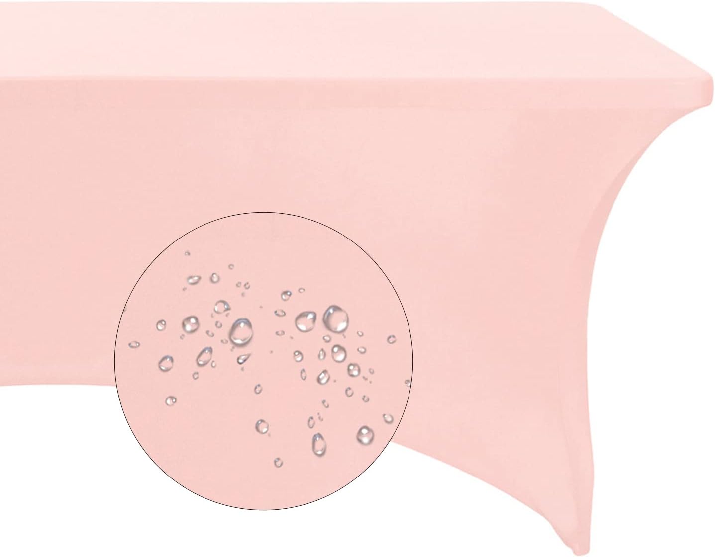 Spandex 8ft Waterproof Table Cover for Party,Wedding, Banquet, and Events(Blush Pink)