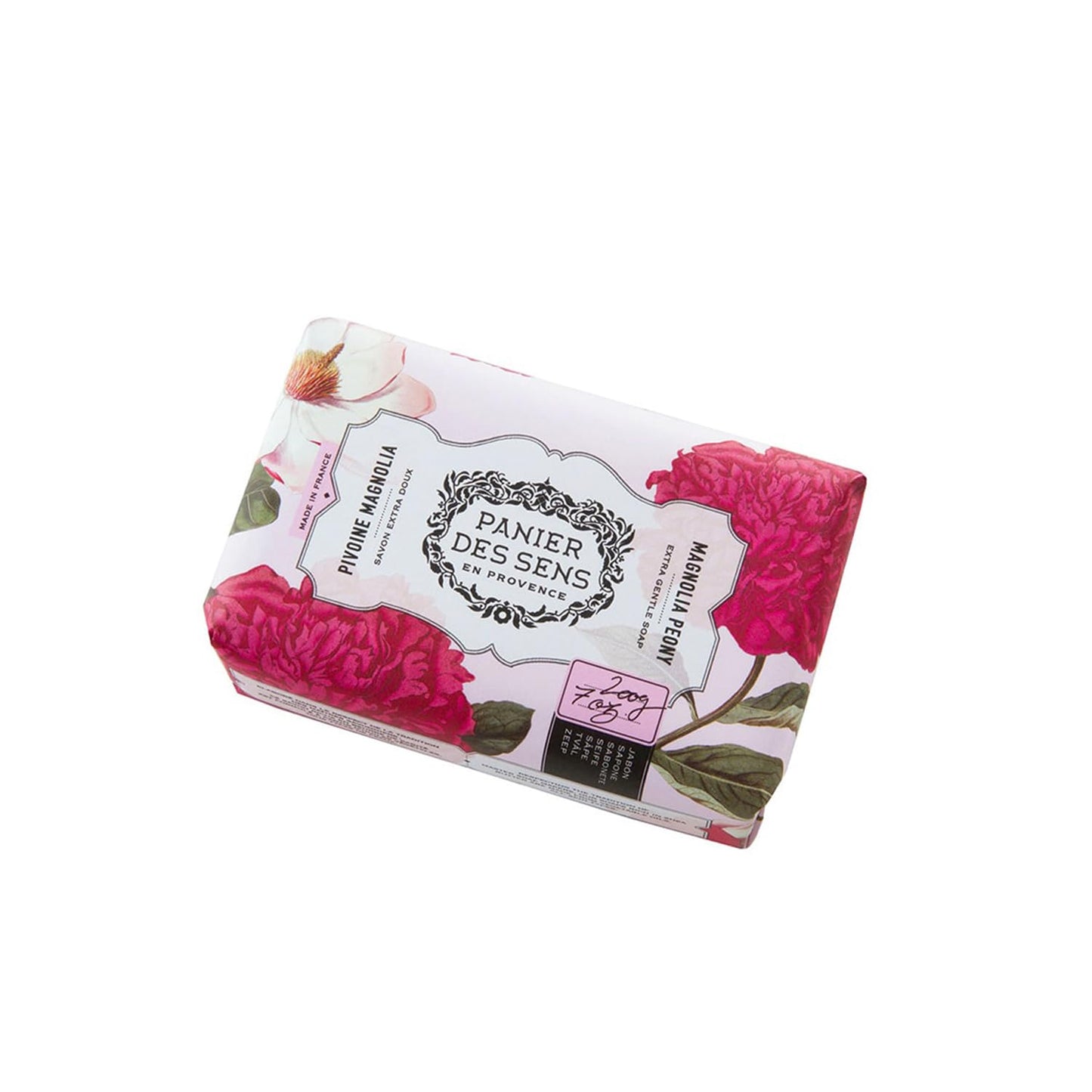 Panier des Sens Magnolia Peony Shea butter natural bar soap, bath & body soap bars - Made in France 95% natural - 2 bars, 7oz/200g each