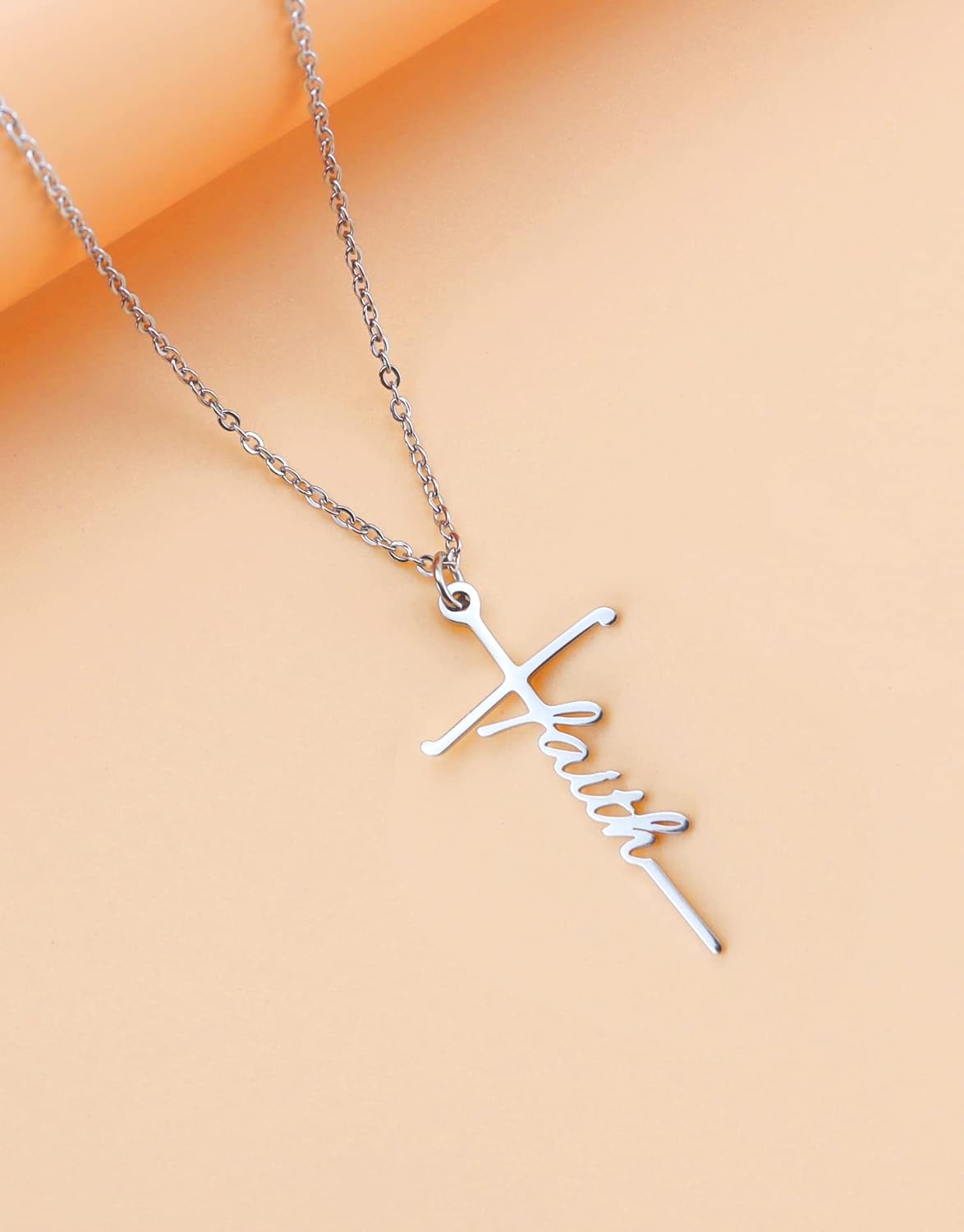 Lcherry Faith Cross Pendant Necklace for Women Religious Christian Jewelry Mother's Day Gifts for Women