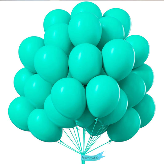PartyWoo Teal Balloons 50 pcs 12 Inch Turquoise Aqua Blue Dark Teal Balloons for Graduation Wedding Baby Shower Bridal Shower Gender Reveal Anniversary Birthday Party Decorations Teal-Y69