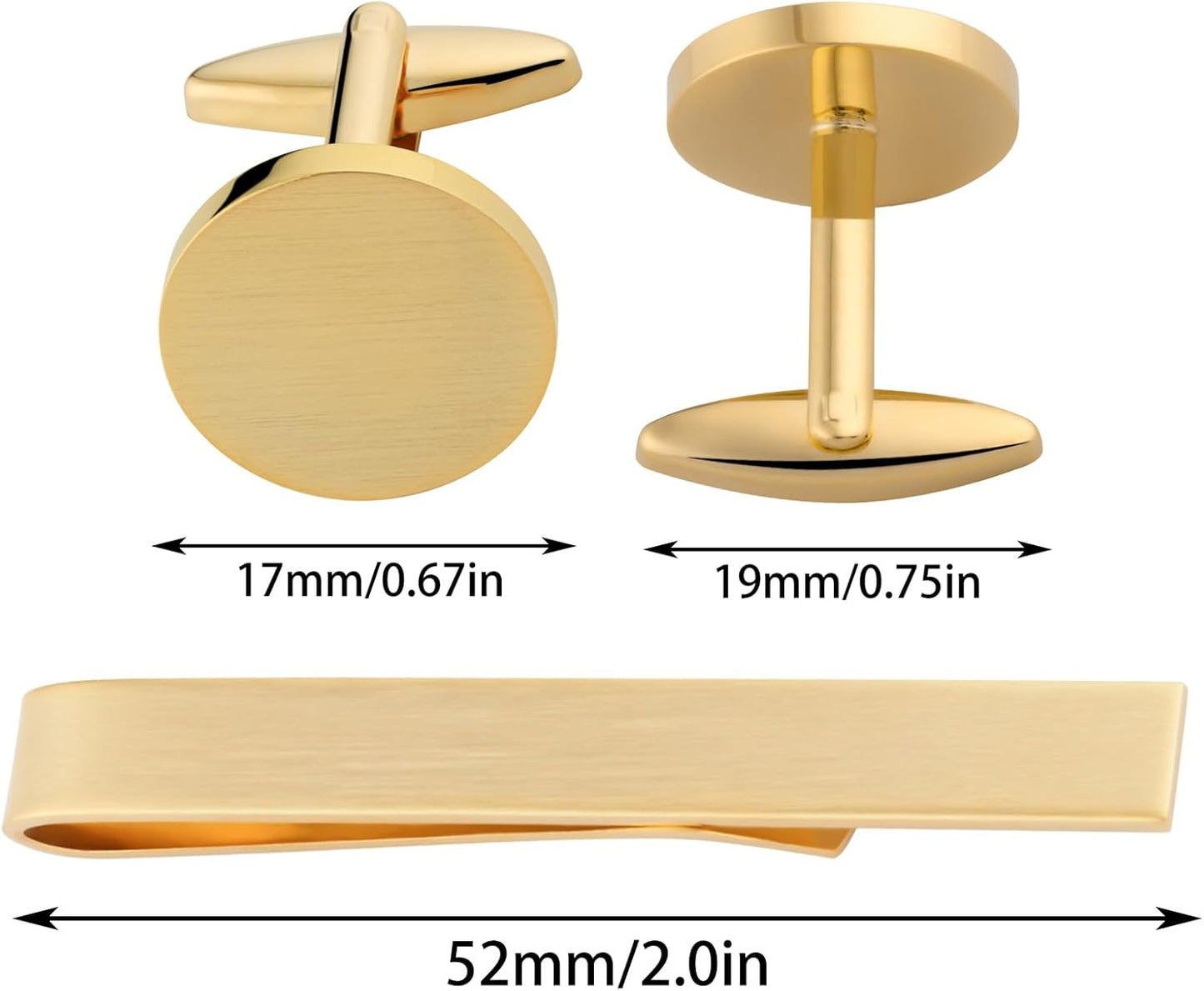 GWD Cufflinks and Tie Clip Set for Men Personalized Cuff Links Business Wedding Father's Day Gift