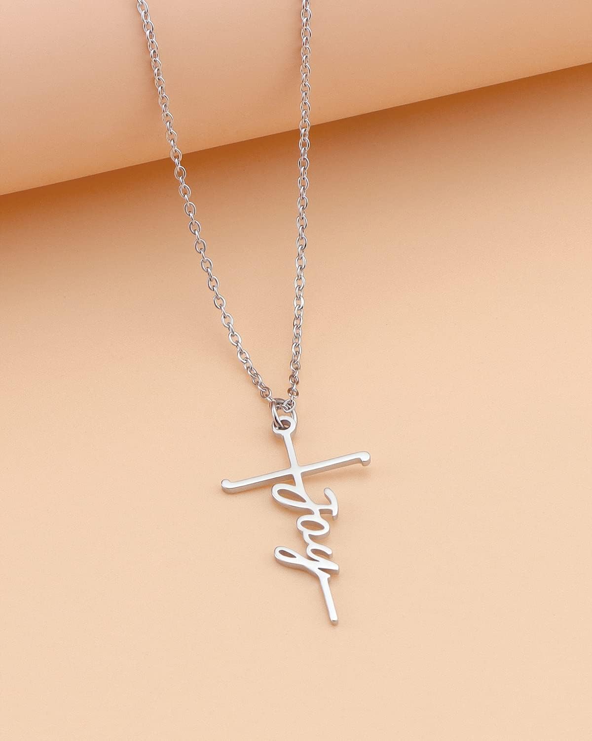 Lcherry Faith Cross Pendant Necklace for Women Religious Christian Jewelry Mother's Day Gifts for Women